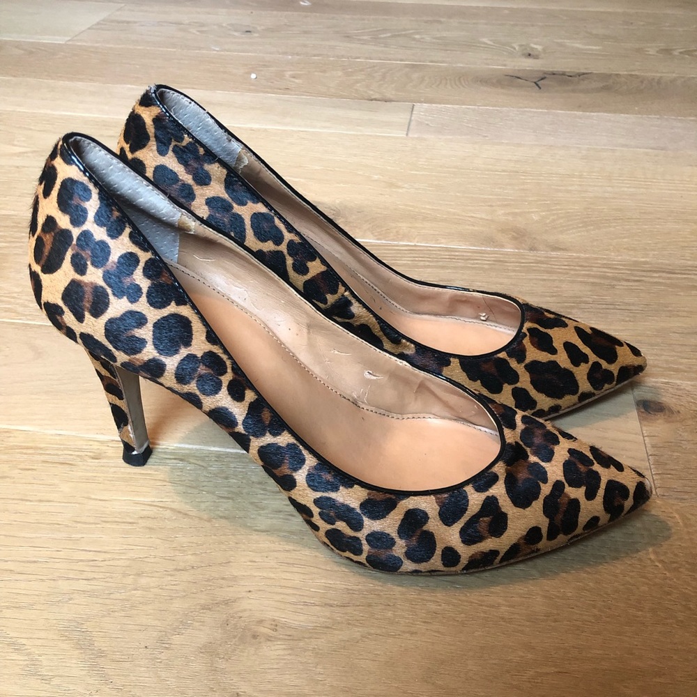J. Crew Elsie pumps/heels in leopard calf hair 8.5